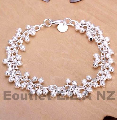 SHINY SILVER BEADS BRACELET-21cm